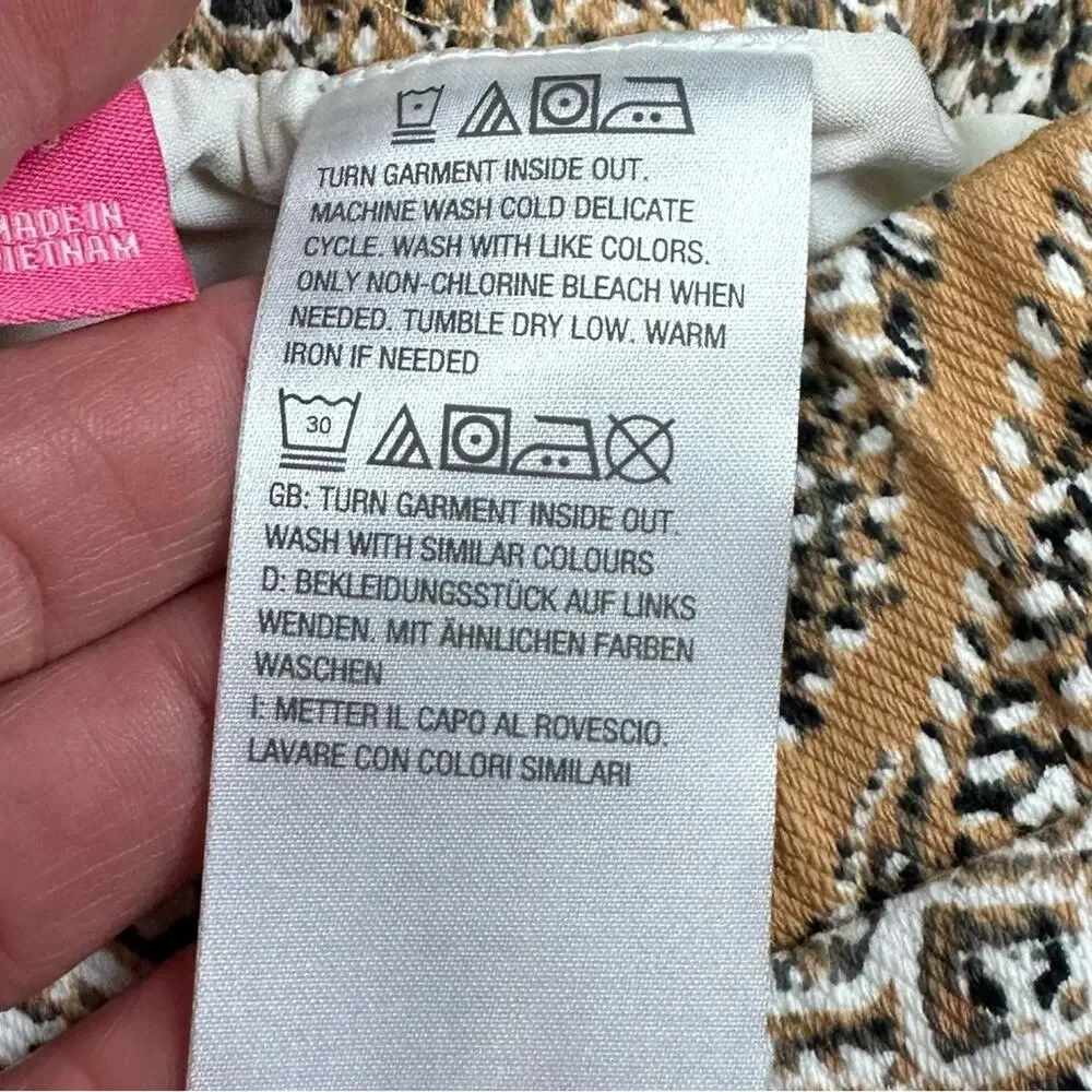 Printed Knit Denim Paisley Skort Sz XS Elastic Waist Isaac Mizrahi Live NWOT